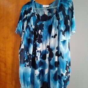 CALVIN KLEIN WOMEN'S BLOUSE BLUE